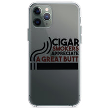 DistinctInk® Clear Shockproof Hybrid Case for Apple iPhone / Samsung Galaxy / Google Pixel - Cigar Smokers Appreciate a Great Butt