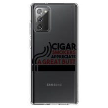 DistinctInk® Clear Shockproof Hybrid Case for Apple iPhone / Samsung Galaxy / Google Pixel - Cigar Smokers Appreciate a Great Butt