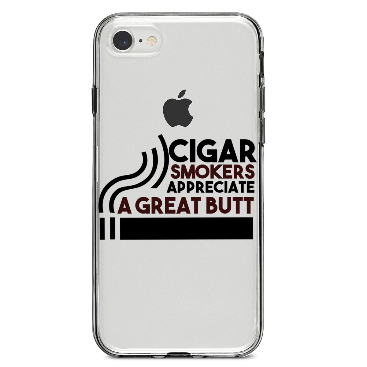 Cigar Smokers Appreciate a Great Butt Clear Shockproof iPhone Case, view 5