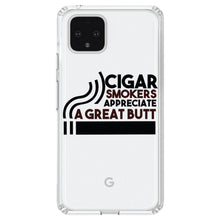 DistinctInk® Clear Shockproof Hybrid Case for Apple iPhone / Samsung Galaxy / Google Pixel - Cigar Smokers Appreciate a Great Butt