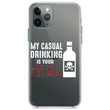 DistinctInk® Clear Shockproof Hybrid Case for Apple iPhone / Samsung Galaxy / Google Pixel - My Casual Drinking Is Your Alcohol Poisoning