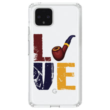 DistinctInk® Clear Shockproof Hybrid Case for Apple iPhone / Samsung Galaxy / Google Pixel - Love Pipe Smoking