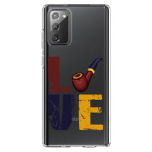 DistinctInk® Clear Shockproof Hybrid Case for Apple iPhone / Samsung Galaxy / Google Pixel - Love Pipe Smoking