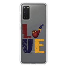 DistinctInk® Clear Shockproof Hybrid Case for Apple iPhone / Samsung Galaxy / Google Pixel - Love Pipe Smoking