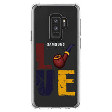DistinctInk® Clear Shockproof Hybrid Case for Apple iPhone / Samsung Galaxy / Google Pixel - Love Pipe Smoking