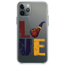 DistinctInk® Clear Shockproof Hybrid Case for Apple iPhone / Samsung Galaxy / Google Pixel - Love Pipe Smoking
