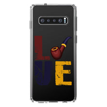 DistinctInk® Clear Shockproof Hybrid Case for Apple iPhone / Samsung Galaxy / Google Pixel - Love Pipe Smoking