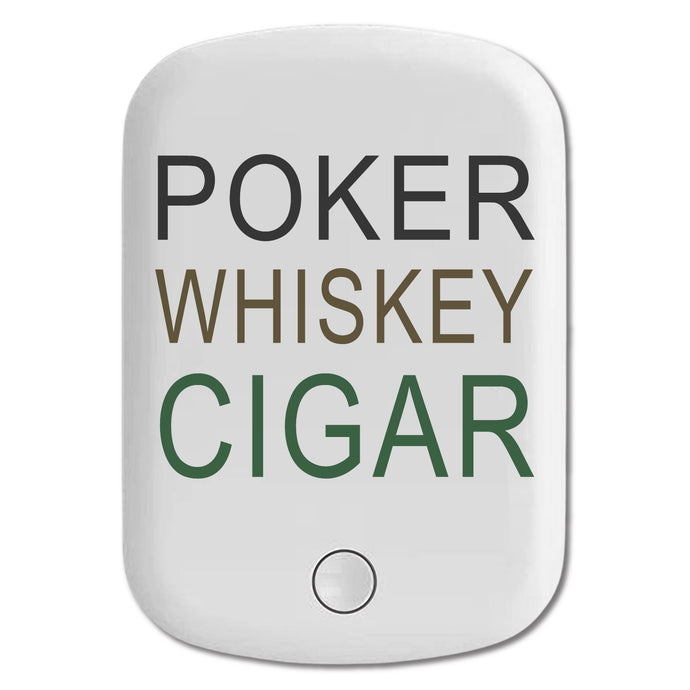 DistinctInk Magnetic Battery Pack, Wireless Portable Charger with USB-C Cable, Compatible with MagSafe iPhone 14 / 13 / 12 Series - Poker Whiskey Cigar