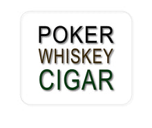 DistinctInk Custom Foam Rubber Mouse Pad - 1/4" Thick - Poker Whiskey Cigar