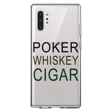DistinctInk® Clear Shockproof Hybrid Case for Apple iPhone / Samsung Galaxy / Google Pixel - Poker Whiskey Cigar