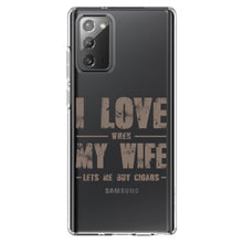 DistinctInk® Clear Shockproof Hybrid Case for Apple iPhone / Samsung Galaxy / Google Pixel - I Love When My Wife Lets Me Buy Cigars