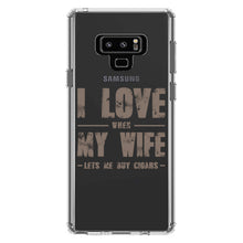 DistinctInk® Clear Shockproof Hybrid Case for Apple iPhone / Samsung Galaxy / Google Pixel - I Love When My Wife Lets Me Buy Cigars