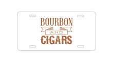 DistinctInk Custom Aluminum Decorative Vanity Front License Plate - Bourbon and Cigars