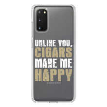 DistinctInk® Clear Shockproof Hybrid Case for Apple iPhone / Samsung Galaxy / Google Pixel - Unlike You, Cigars Make Me Happy