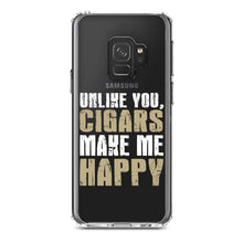 DistinctInk® Clear Shockproof Hybrid Case for Apple iPhone / Samsung Galaxy / Google Pixel - Unlike You, Cigars Make Me Happy