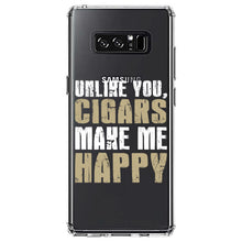DistinctInk® Clear Shockproof Hybrid Case for Apple iPhone / Samsung Galaxy / Google Pixel - Unlike You, Cigars Make Me Happy
