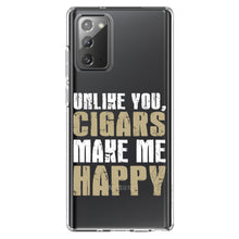 DistinctInk® Clear Shockproof Hybrid Case for Apple iPhone / Samsung Galaxy / Google Pixel - Unlike You, Cigars Make Me Happy