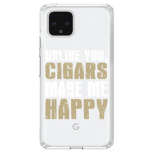 DistinctInk® Clear Shockproof Hybrid Case for Apple iPhone / Samsung Galaxy / Google Pixel - Unlike You, Cigars Make Me Happy