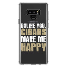 DistinctInk® Clear Shockproof Hybrid Case for Apple iPhone / Samsung Galaxy / Google Pixel - Unlike You, Cigars Make Me Happy