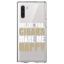 DistinctInk® Clear Shockproof Hybrid Case for Apple iPhone / Samsung Galaxy / Google Pixel - Unlike You, Cigars Make Me Happy