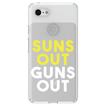 DistinctInk® Clear Shockproof Hybrid Case for Apple iPhone / Samsung Galaxy / Google Pixel - Suns Out, Guns Out
