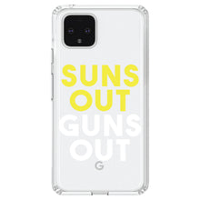 DistinctInk® Clear Shockproof Hybrid Case for Apple iPhone / Samsung Galaxy / Google Pixel - Suns Out, Guns Out