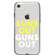 DistinctInk® Clear Shockproof Hybrid Case for Apple iPhone / Samsung Galaxy / Google Pixel - Suns Out, Guns Out