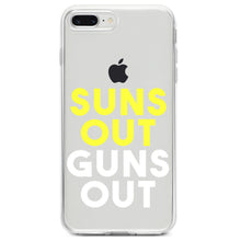 DistinctInk® Clear Shockproof Hybrid Case for Apple iPhone / Samsung Galaxy / Google Pixel - Suns Out, Guns Out