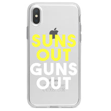DistinctInk® Clear Shockproof Hybrid Case for Apple iPhone / Samsung Galaxy / Google Pixel - Suns Out, Guns Out