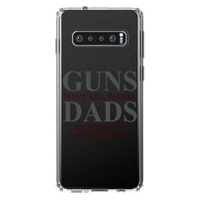 DistinctInk® Clear Shockproof Hybrid Case for Apple iPhone / Samsung Galaxy / Google Pixel - Guns Don't Kill People, Dads with Pretty Daughters