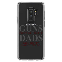 DistinctInk® Clear Shockproof Hybrid Case for Apple iPhone / Samsung Galaxy / Google Pixel - Guns Don't Kill People, Dads with Pretty Daughters