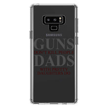 DistinctInk® Clear Shockproof Hybrid Case for Apple iPhone / Samsung Galaxy / Google Pixel - Guns Don't Kill People, Dads with Pretty Daughters