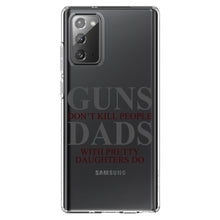 DistinctInk® Clear Shockproof Hybrid Case for Apple iPhone / Samsung Galaxy / Google Pixel - Guns Don't Kill People, Dads with Pretty Daughters