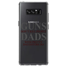 DistinctInk® Clear Shockproof Hybrid Case for Apple iPhone / Samsung Galaxy / Google Pixel - Guns Don't Kill People, Dads with Pretty Daughters