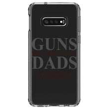 DistinctInk® Clear Shockproof Hybrid Case for Apple iPhone / Samsung Galaxy / Google Pixel - Guns Don't Kill People, Dads with Pretty Daughters