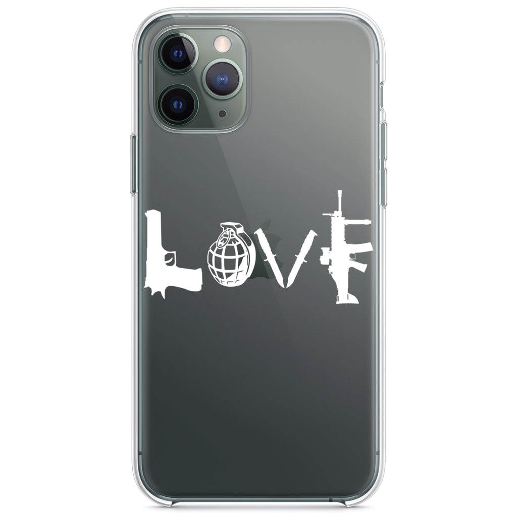 Love Guns Clear Shockproof iPhone Case