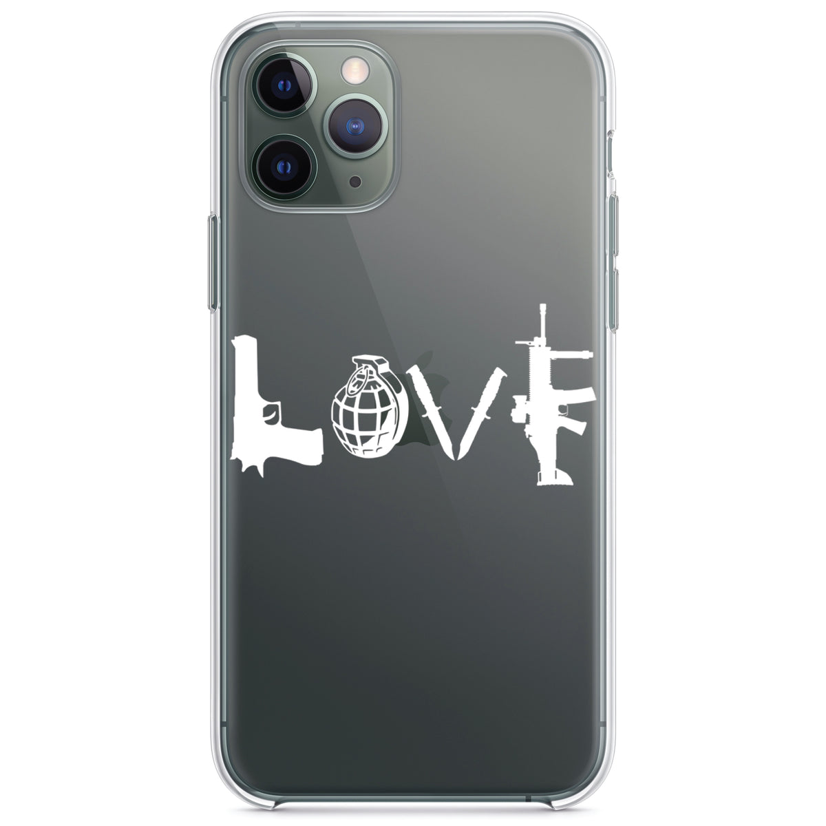 Love Guns Clear Shockproof iPhone Case