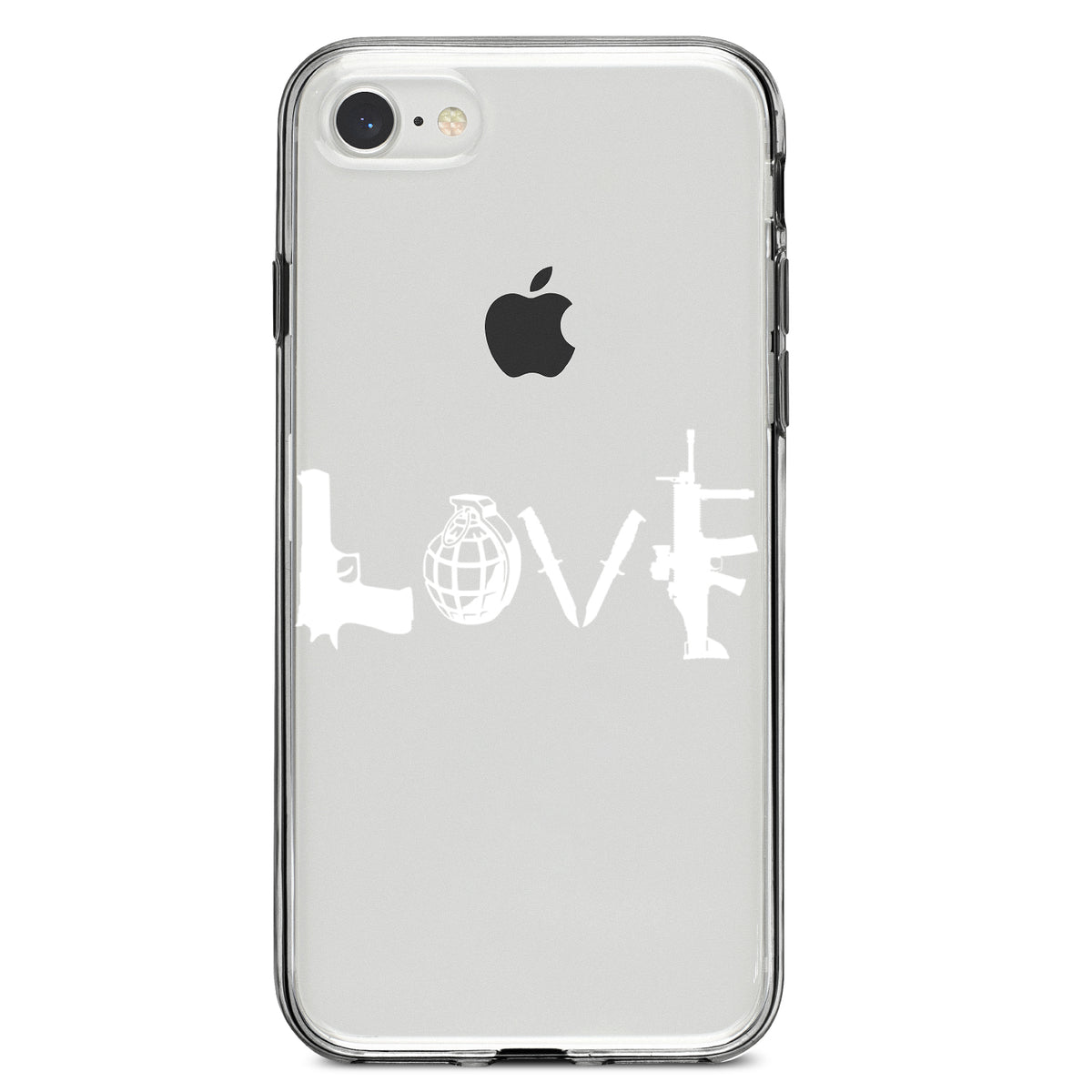 Love Guns Clear Shockproof iPhone Case, view 5