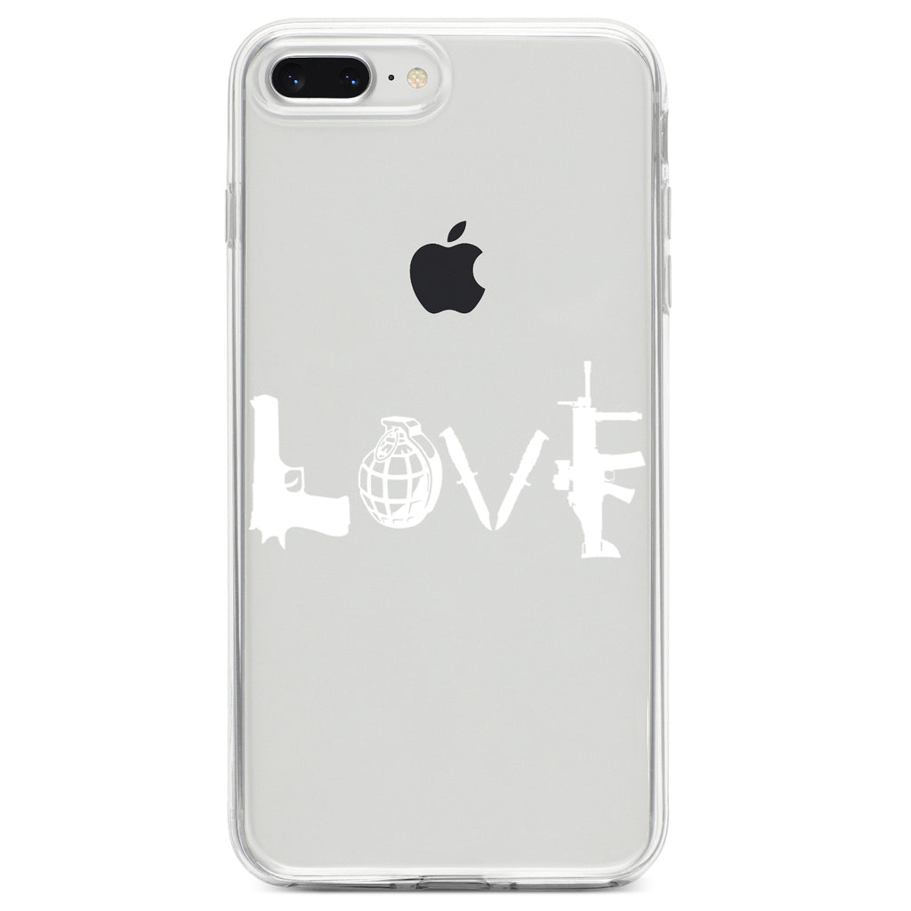 Love Guns Clear Shockproof iPhone Case, view 6