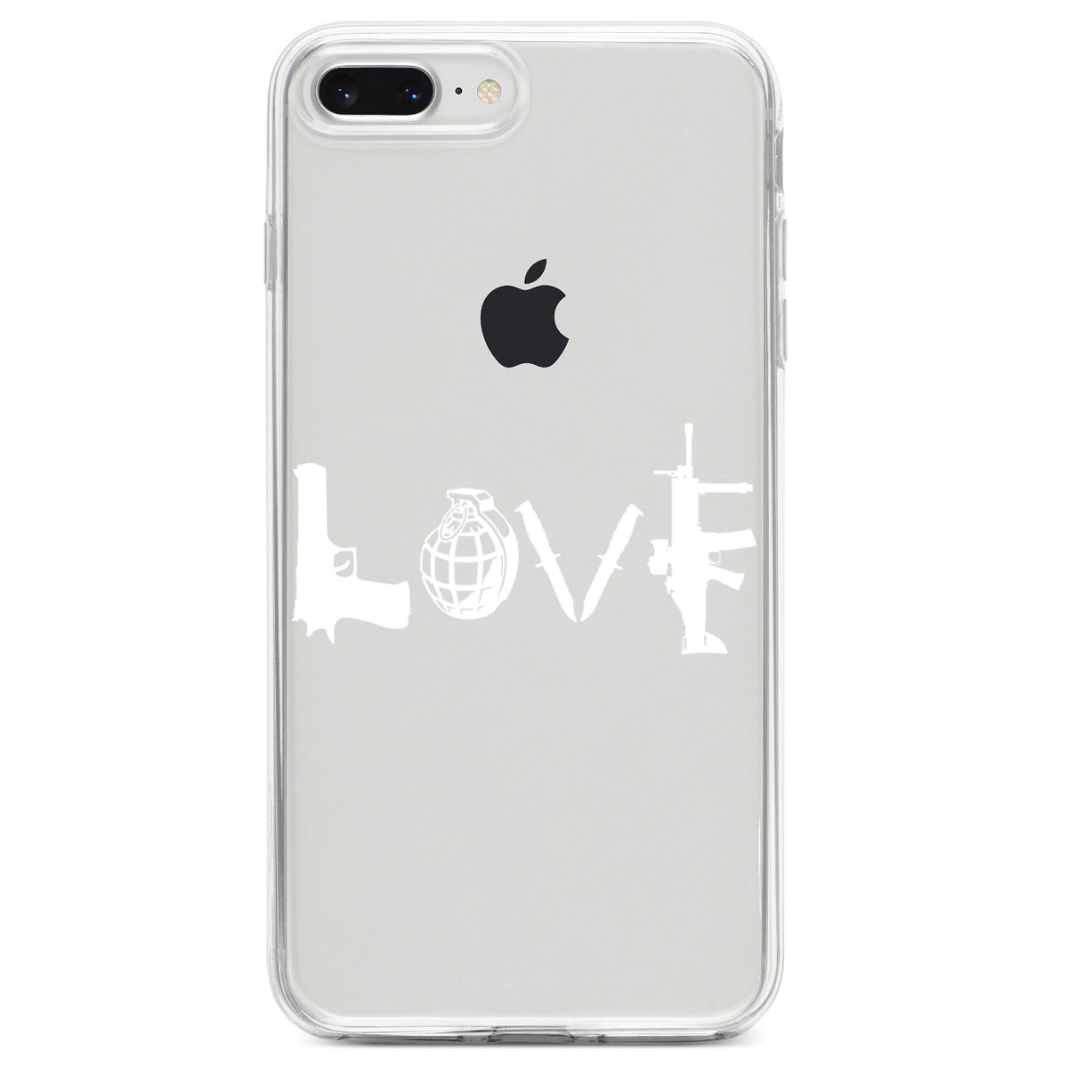 Love Guns Clear Shockproof iPhone Case, view 6
