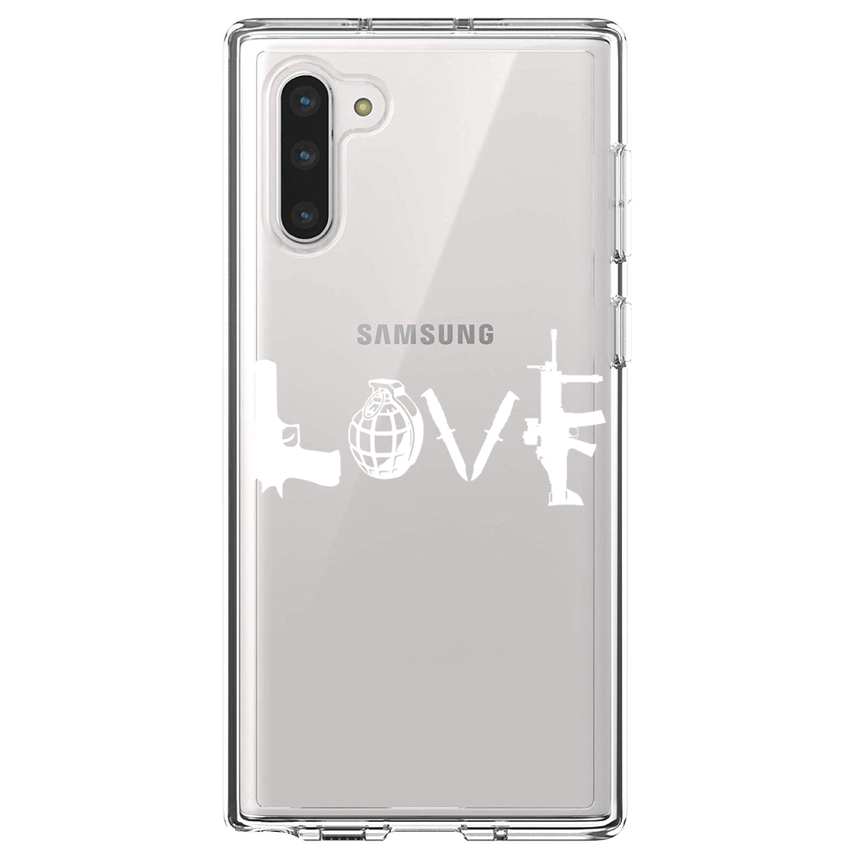 Love Guns Clear Shockproof iPhone Case, view 9