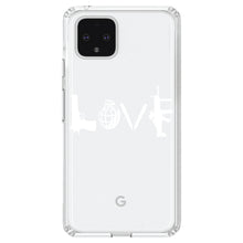 DistinctInk® Clear Shockproof Hybrid Case for Apple iPhone / Samsung Galaxy / Google Pixel - Love Guns