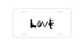 Custom Aluminum Decorative Vanity Front License Plate - Love Guns