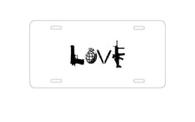 DistinctInk Custom Aluminum Decorative Vanity Front License Plate - Love Guns