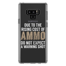 DistinctInk® Clear Shockproof Hybrid Case for Apple iPhone / Samsung Galaxy / Google Pixel - Rising Cost of Ammo Don't Expect Warning Shot