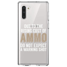 DistinctInk® Clear Shockproof Hybrid Case for Apple iPhone / Samsung Galaxy / Google Pixel - Rising Cost of Ammo Don't Expect Warning Shot