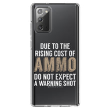 DistinctInk® Clear Shockproof Hybrid Case for Apple iPhone / Samsung Galaxy / Google Pixel - Rising Cost of Ammo Don't Expect Warning Shot