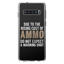 DistinctInk® Clear Shockproof Hybrid Case for Apple iPhone / Samsung Galaxy / Google Pixel - Rising Cost of Ammo Don't Expect Warning Shot