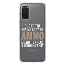 DistinctInk® Clear Shockproof Hybrid Case for Apple iPhone / Samsung Galaxy / Google Pixel - Rising Cost of Ammo Don't Expect Warning Shot