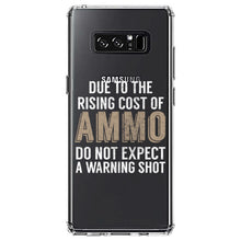 DistinctInk® Clear Shockproof Hybrid Case for Apple iPhone / Samsung Galaxy / Google Pixel - Rising Cost of Ammo Don't Expect Warning Shot
